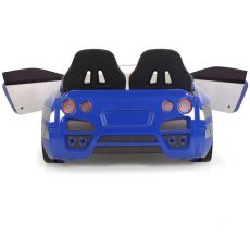 Дитяче ліжко машина GTR Blue 190х90 см з підсвіткою, музикою, шкіряний салон, пультом